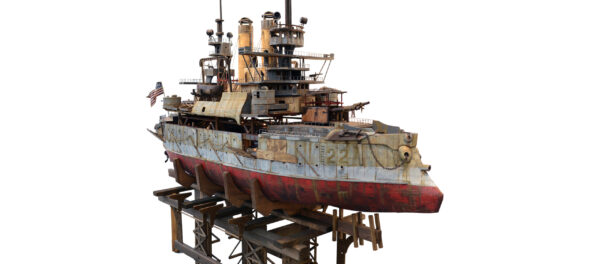 "Raiser" Sculpture Wooden Ship - Image 5