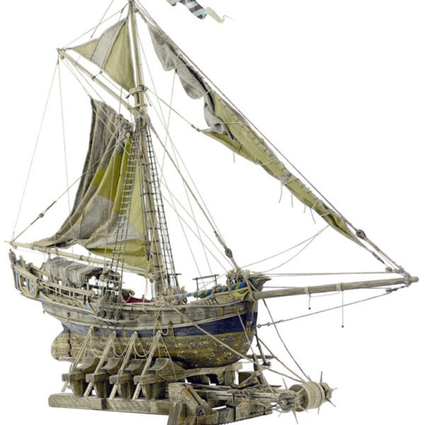 Racing Yacht Sculpture Wooden Ship | Raven