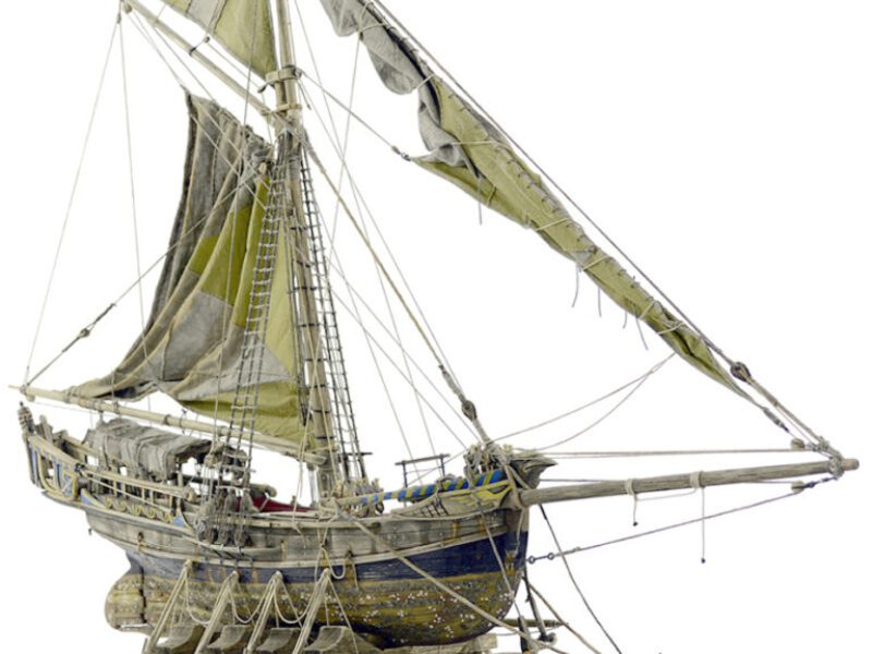 Racing Yacht Sculpture Wooden Ship | Raven