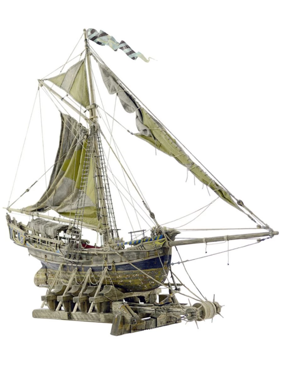 Racing Yacht Sculpture Wooden Ship | Raven