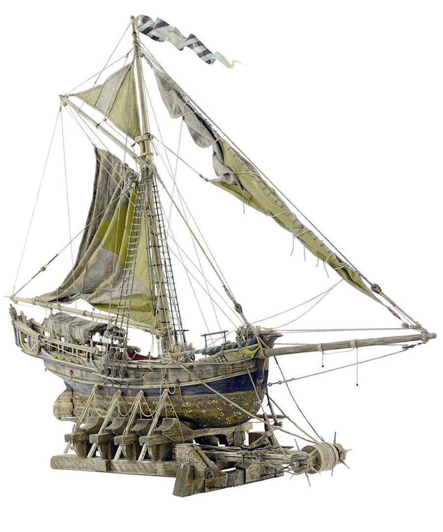 Racing Yacht Sculpture Wooden Ship | Raven
