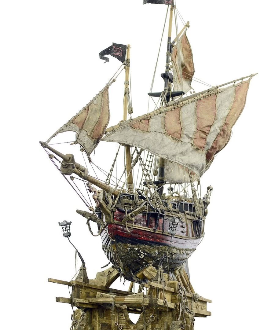 Regatta Racing Yacht Sculpture Wooden Ship | Red Fox