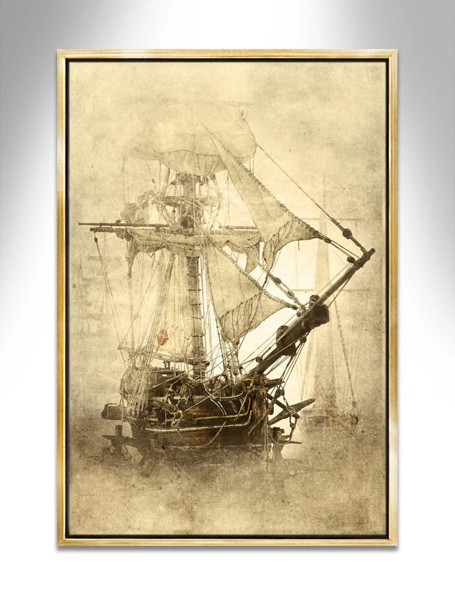 Morning at The Port – A serene, limited-edition nautical art canvas print capturing the beauty of the harbor at dawn, signed by the artist.