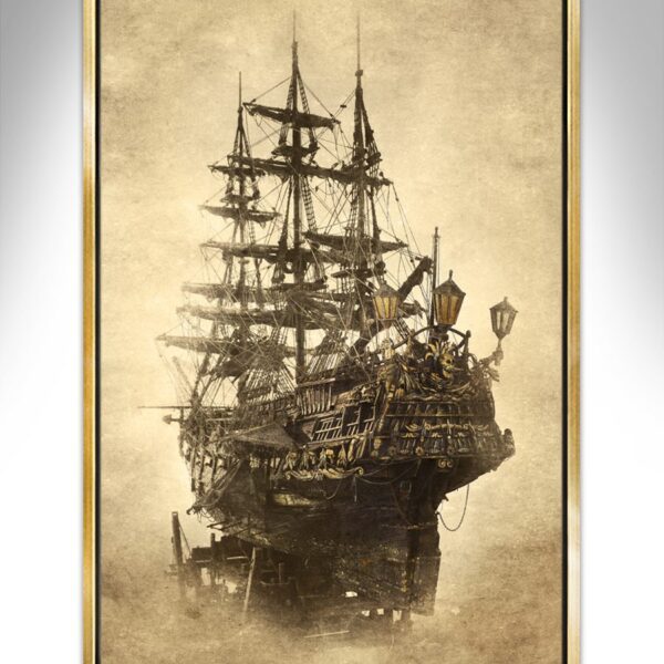 The Wind of The Seas Dry Dock Mist – A dramatic, limited-edition nautical art canvas print capturing the essence of the sea and mist over a dry dock, signed by the artist.